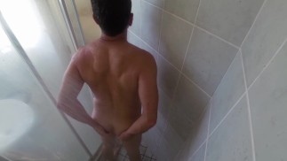 Wanking in the shower