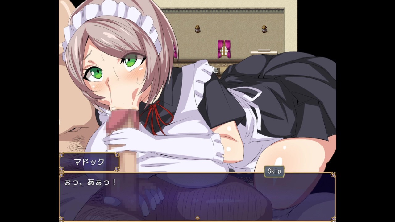 【01 エロゲーム第三王女レナの秘密（体験版）実況】巨乳メイドが執事長にフェラで口内射精させられる…ファンタジー同人エロゲーム）