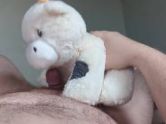 Plushie cow milks my udder, triple orgasm