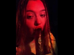 after masturbation, I like to drink my juices, licking them off a toy