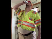 Preview 1 of POV: road worker ask you for a drink an bloats on beer