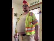 Preview 5 of POV: road worker ask you for a drink an bloats on beer