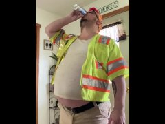 POV: road worker ask you for a drink an bloats on beer