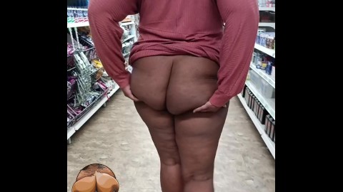 Ebony BBW Slut Caught Flashing Titties In Dollar Tree