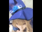 Preview 1 of POV Blowjob Horny witch cheek your dick Genshin Impact cosplay