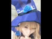 Preview 2 of POV Blowjob Horny witch cheek your dick Genshin Impact cosplay