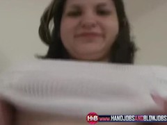 Busty teen sucks on POV dick 4/16