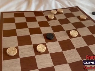 Using Feet To Distract Me In Checkers Is Cheating + Footjobs