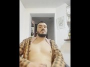 Preview 2 of Latino jerking off, playing with cum and pissing