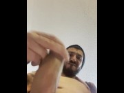 Preview 5 of Latino jerking off, playing with cum and pissing