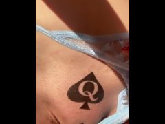 Danish snowbunny SnowWhiteDK showing off her QoS tattoo