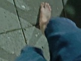 Walking 1 km Barefoot, Soiling My Feet, and Displaying My Dirty and Sexy Soles