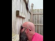 Preview 3 of Thick Dick Bear Feeds me a Load at Outside Gloryhole