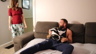 Sneaky stepson TRICKS stepmom into "REAL VR Gaming SEX "