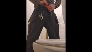 Pissing in a toilet