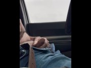 Preview 1 of Almost caught masturbating in a busy parking lot