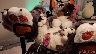 Only Fans Get To See The Furry Girl Take On A Full Fursuit Fuck Machine Pounding Creampie