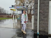 Preview 3 of Crazy Brunette Pee's in a Public Parking lot