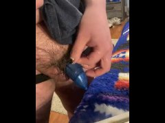 Playing With A Blue Condom