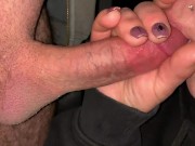 Preview 6 of She Sucks His Cock Until It Starts To Go Limp - POST ORGASM BLOWJOB - DRIPPING CUM IN MOUTH!
