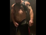 Preview 6 of Beefy Hairy Sweaty Bodybuilder Pissing In Gym Bathroom OnlyfansBeefBeast Musclebear Thick Beef Hung