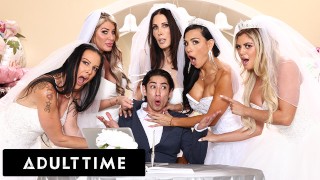 ADULT TIME - Big Titty MILF Brides Discipline Big Dick Wedding Planner com INSANE REVERSE GANGBANG!