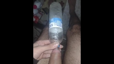 Pissing on a bottle