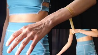 Aderen fetish PREVIEW - handmodel close-up asmr meesteres padrona Italiaanse tourniquet mager model