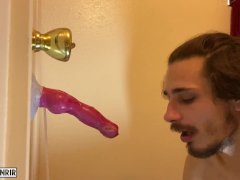 Ryan Fenrir Cums and gets Throatpie from Two Cocks