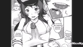 Yasuo fucks white Ahri's rich pussy until he cums in her