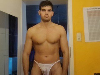 Fit Skinny Guy in White Thong