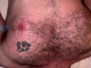 Preview 6 of Hairy hunk gets throat-fucked by massive dick