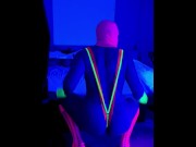 Preview 3 of Blacklight fun alone jerking off while high on molly