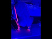 Preview 6 of Blacklight fun alone jerking off while high on molly