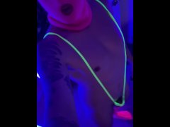 Blacklight fun alone jerking off while high on molly