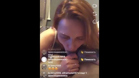 Casal exibicionista russo fica louco no Insta Live