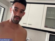 Preview 2 of Naked cooking with a perfect body latin man