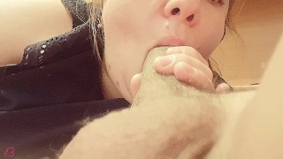 young mother films herself sucking a big dick - throat blowjob, big dick and balls, homemade.