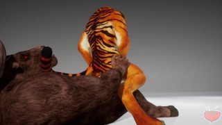Tiger gets pounded by Minotaur