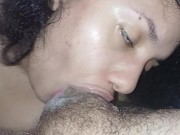 Preview 3 of bitch sucks dick looking at my face, she's already been sucking for two hours,OMG🍆🥛💦😵‍💫😋🤤🥛😋