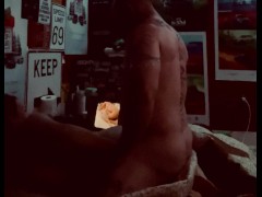 Love when daddy fucks me on my side as I watch dirty lesbian porn