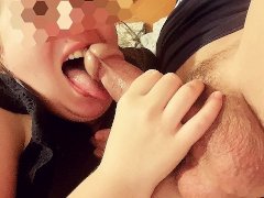 throat blowjob from a young mommy big dick with big testicles