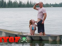 MY GF - Redhead Beauty Amber Addis Is Horny & Gets Fucked In A Boat In The Middle Of A Lake