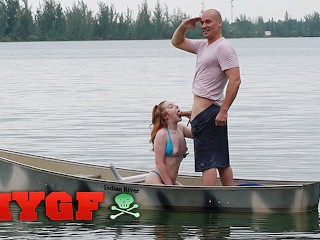MY GF - Redhead Beauty Amber Addis Is Horny & Gets Fucked In A Boat In The Middle Of A Lake big blac