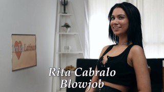 Amateur latina teen porn casting gives a sloppy blowjob to agent