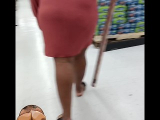 Ebony BBW Slut Being Naughty While Christmas Shopping