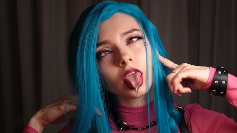 Ahegao verlaat het gezicht van Jinx niet