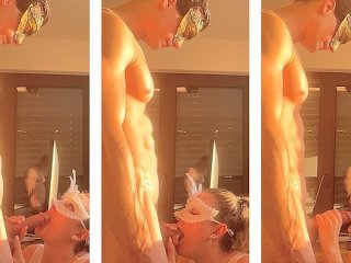 deep throat, real couple homemade, hot blonde blowjob, gagging