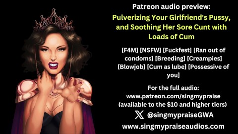 Pulverizing Your Girlfriend's Pussy, and Soothing Her Sore Cunt with Loads of Cum audio preview