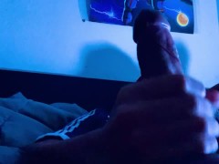 Laying Down & Stroking 8 inch Cock